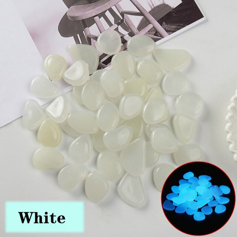 25/50/100Pcs Glow in the Dark Pebbles for Gardens, Outdoor walkways, fish tanks, plants, decoration