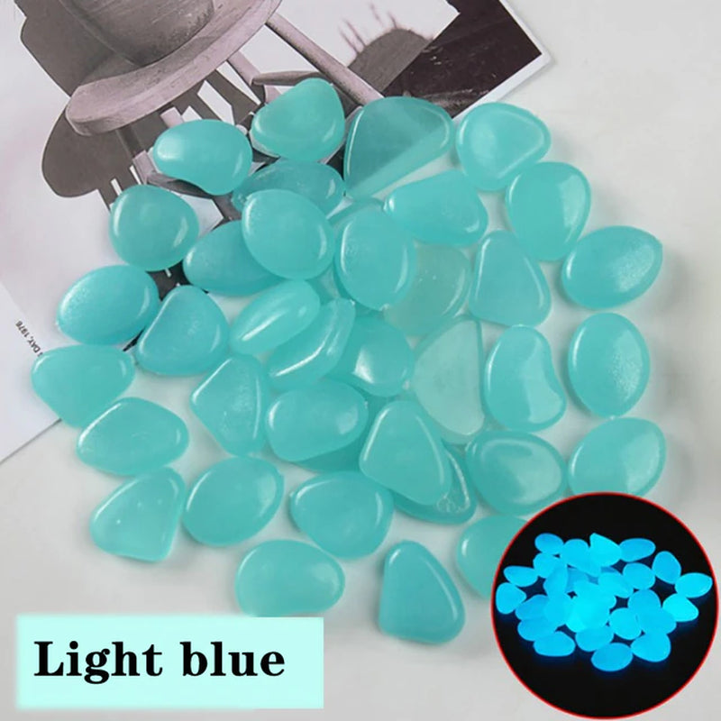 25/50/100Pcs Glow in the Dark Pebbles for Gardens, Outdoor walkways, fish tanks, plants, decoration