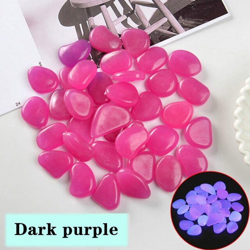 25/50/100Pcs Glow in the Dark Pebbles for Gardens, Outdoor walkways, fish tanks, plants, decoration