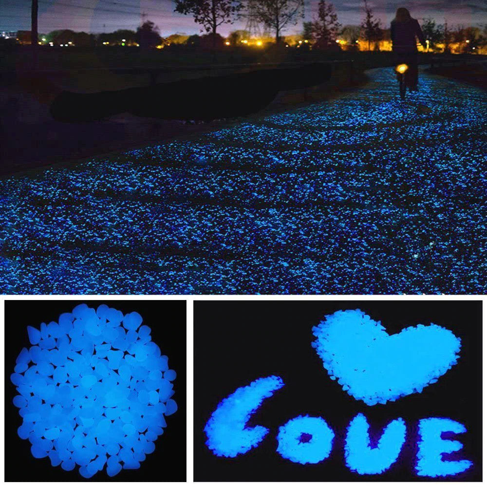 25/50/100Pcs Glow in the Dark Pebbles for Gardens, Outdoor walkways, fish tanks, plants, decoration