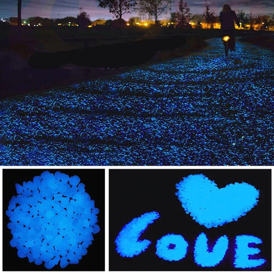 25/50/100Pcs Glow in the Dark Pebbles for Gardens, Outdoor walkways, fish tanks, plants, decoration