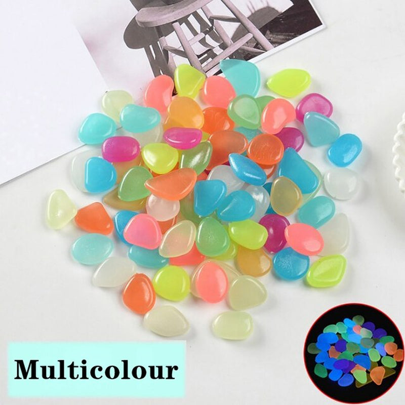 25/50/100Pcs Glow in the Dark Pebbles for Gardens, Outdoor walkways, fish tanks, plants, decoration