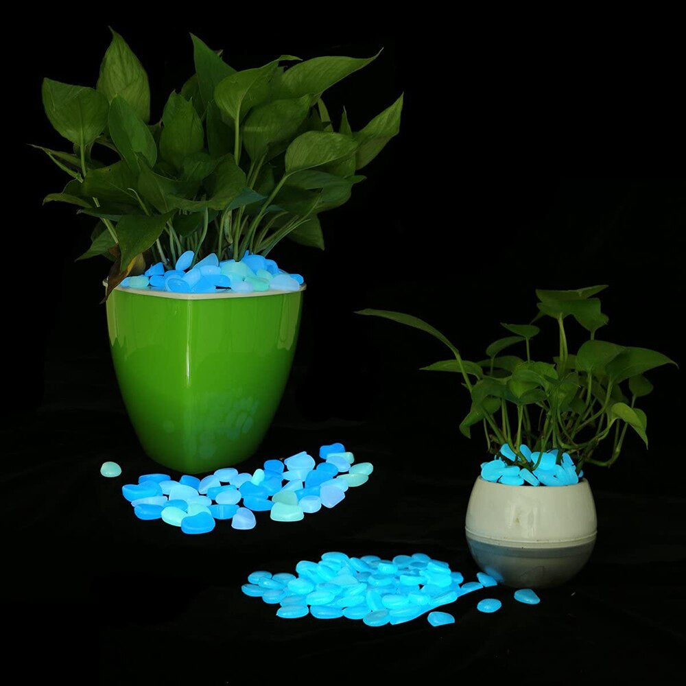 25/50/100Pcs Glow in the Dark Pebbles for Gardens, Outdoor walkways, fish tanks, plants, decoration