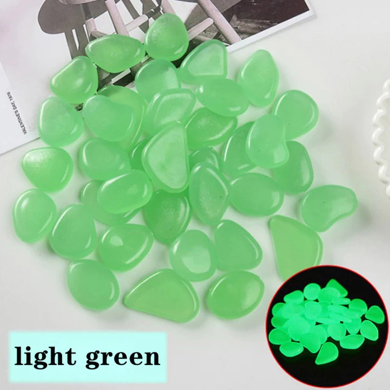 25/50/100Pcs Glow in the Dark Pebbles for Gardens, Outdoor walkways, fish tanks, plants, decoration