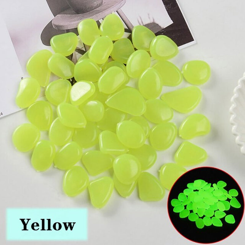 25/50/100Pcs Glow in the Dark Pebbles for Gardens, Outdoor walkways, fish tanks, plants, decoration