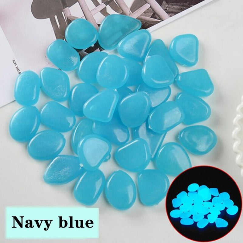 25/50/100Pcs Glow in the Dark Pebbles for Gardens, Outdoor walkways, fish tanks, plants, decoration